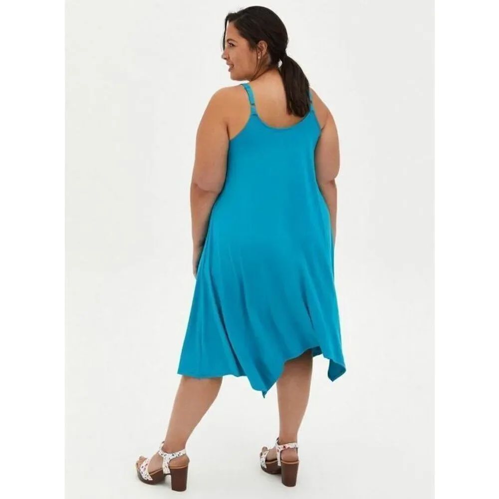 ✨Torrid Midi Jersey Teal Trapeze Sz 4X Dress✨ - Picture 3 of 8